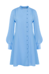 JAAF ASYMMETRIC SILK DRESS IN SKY BLUE