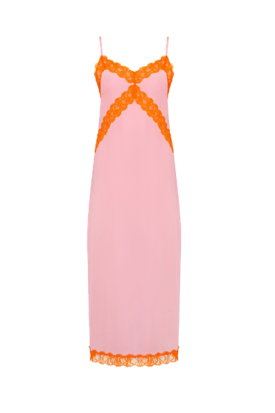 Jaaf Crepe De Chine Silk Dress In Candy Pink