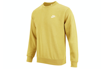 Pre-owned Nike Sportswear Club Fleece Crewneck Wheat/gold