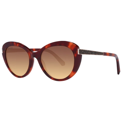 Swarovski Sk0327 52f Cat Eye Sunglasses 53 Mm In Brown