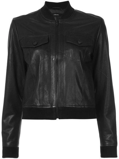 J Brand Harlow Zip-front Leather Jacket, Black