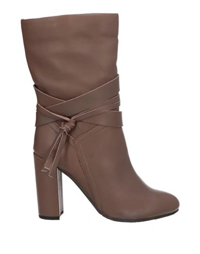 Cafènoir Woman Ankle Boots Brown Size 6 Textile Fibers