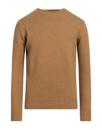 Suite 16 Man Sweater Camel Size 42 Wool, Cotton, Alpaca Wool In Beige