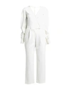 Suoli Woman Jumpsuit Ivory Size 4 Viscose, Polyamide, Elastane In White