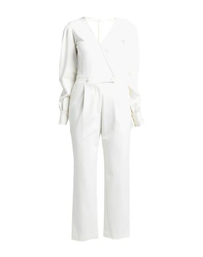 Suoli Woman Jumpsuit Ivory Size 4 Viscose, Polyamide, Elastane In White