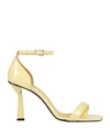 Aniye By Woman Sandals Yellow Size 9 Textile Fibers In Yellow
