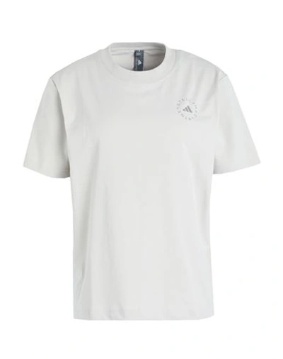 Adidas By Stella Mccartney Asmc Regl Tee Woman T-shirt Light Grey Size S Polyester, Organic Cotton,