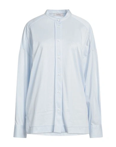 Max Mara Woman Shirt Light Blue Size L Cotton, Polyester