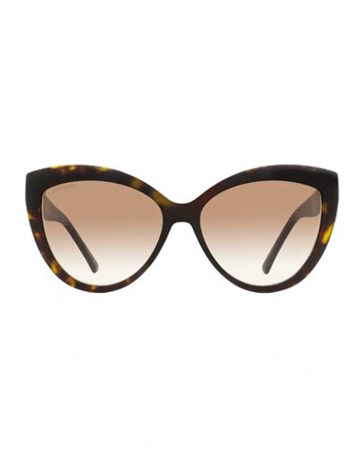 Jimmy Choo Butterfly Sinnie /g Sunglasses Woman Sunglasses Brown Size 57 Acetate