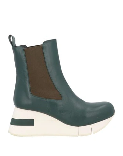 Paloma Barceló Woman Ankle Boots Deep Teal Size 6 Soft Leather In Green