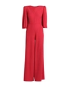 Jijil Woman Jumpsuit Red Size 2 Polyester, Elastane