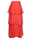 Brand Unique Woman Midi Skirt Orange Size 10 Viscose