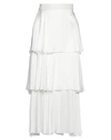 Brand Unique Woman Midi Skirt White Size 10 Viscose