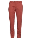 Betwoin Man Pants Brick Red Size 38 Cotton, Elastane