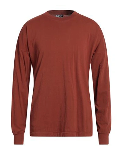 Diesel Man T-shirt Rust Size L Cotton In Red