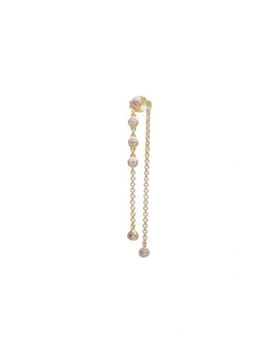 Kurshuni Mini Glintsingle Earring Woman Single Earring Gold Size - 925/1000 Silver, Cubic Zirconia