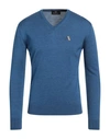 Aquascutum Active Man Sweater Blue Size M Virgin Wool, Acrylic In Blue