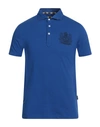 Aquascutum Man Polo Shirt Blue Size S Cotton, Elastane