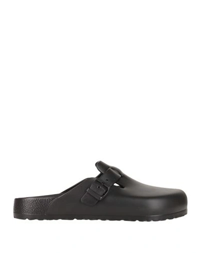 Birkenstock Boston Slipper Black In Smooth Leather In Animal Print