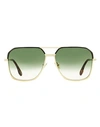 Victoria Beckham Navigator Vb212s Sunglasses Woman Sunglasses Green Size 59 Metal,