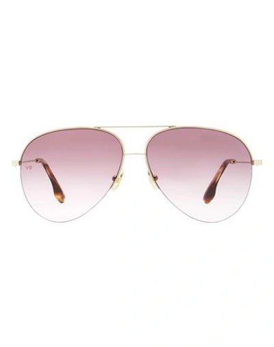 Victoria Beckham Women's Aviator Sunglasses Vb90s 712 Gold/burgundy 62mm In Purple