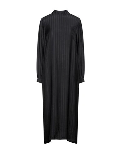 American Vintage Woman Midi Dress Steel Grey Size Xs/s Cotton In Black