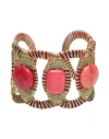 Boks & Baum Woman Bracelet Coral Size - Textile Fibers In Red