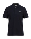 Sandro Man Polo Shirt Navy Blue Size S Cotton, Elastane, Polyester