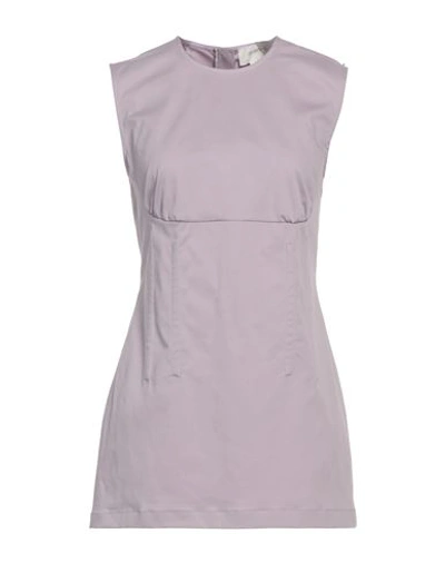 Sportmax Woman Mini Dress Lilac Size 14 Cotton, Elastane In Purple