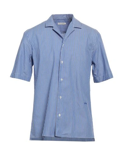 Paolo Pecora Man Shirt Azure Size 16 Cotton In Blue