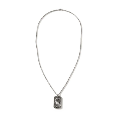 John Hardy Legends Naga Dog Tag Necklace In Silver