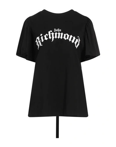 John Richmond Woman T-shirt Black Size L Cotton