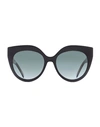Elie Saab Cat Eye Es081/s Sunglasses Woman Sunglasses Black Size 55 Acetate