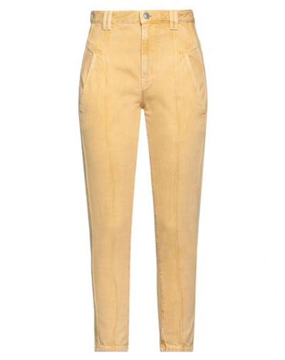 Isabel Marant Étoile Marant Étoile Woman Jeans Mustard Size 4 Cotton In Yellow