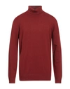 Avignon Man Turtleneck Brick Red Size 3xl Wool, Viscose, Acrylic, Polyester, Nylon In Red