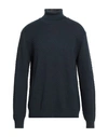 Solid ! Man Turtleneck Navy Blue Size Xl Cotton