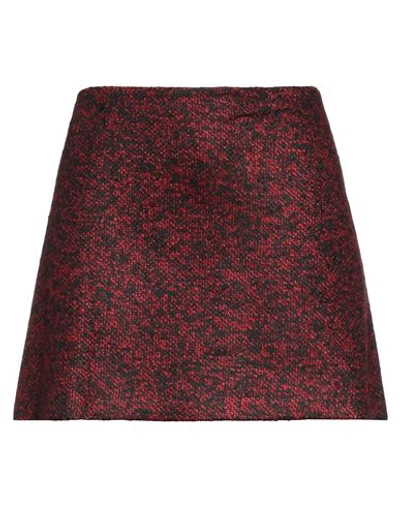 In The Mood For Love Woman Mini Skirt Red Size L Acrylic, Polyester, Wool, Mohair Wool