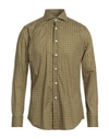 Caliban Man Shirt Military Green Size 15 Cotton In Green