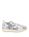 Philippe Model Woman Sneakers Slate Blue Size 11 Soft Leather In Blue