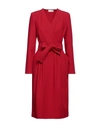 Sandro Ferrone Woman Midi Dress Brick Red Size 6 Polyester, Viscose, Elastane