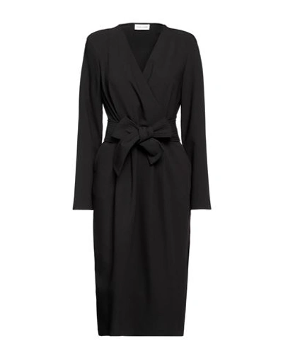 Sandro Ferrone Woman Midi Dress Black Size 8 Polyester, Viscose, Elastane