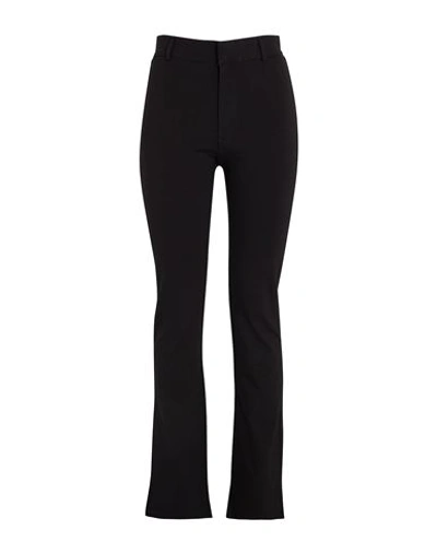 8 By Yoox High-waist Extra Long Pants Woman Pants Black Size Xxl Viscose, Recycled Polyamide, Elasta