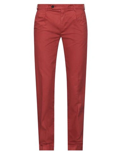 Massimo Alba Man Pants Brick Red Size 32 Cotton, Lyocell