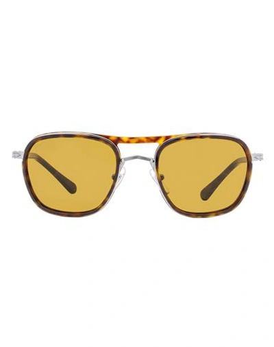 Persol Square Po2484s Sunglasses Sunglasses Brown Size 52 Acetate, Metal