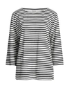 Majestic Filatures Woman T-shirt Charcoal Size 2 Linen, Elastane In Grey