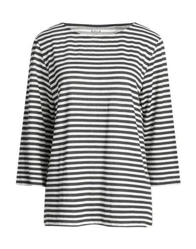 Majestic Filatures Woman T-shirt Charcoal Size 2 Linen, Elastane In Grey