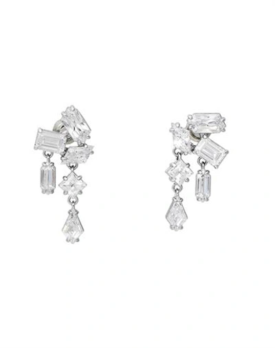 Swarovski Mesmera Drop Earrings, Mixed Cuts, White, Rhodium Plated Woman Earrings Silver Size - Swar