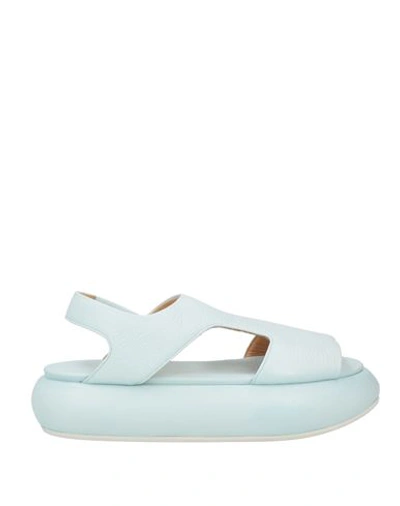 Marsèll Woman Sandals Sky Blue Size 10 Soft Leather In Blue