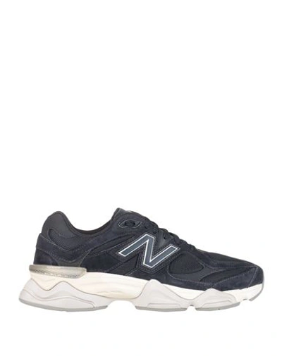 New Balance 9060 Man Sneakers Navy Size 13 Leather, Textile Fibers In Navy Blue