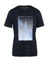 Armani Exchange Man T-shirt Midnight Blue Size S Cotton